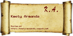 Kmety Armanda névjegykártya